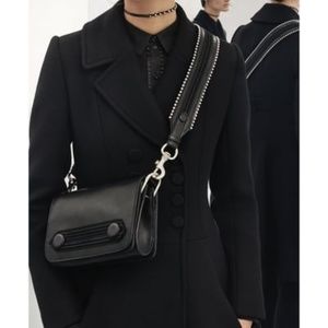 ZARA STUDIO 2017 BLACK-GENUINE LEATHER CROSS BODY